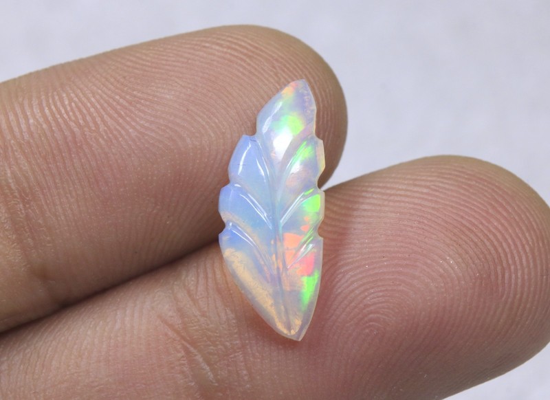 Antique Opal Handmade Carving Gemstone 1.50 Ct Multi Fire Opal Stone For Jewelry