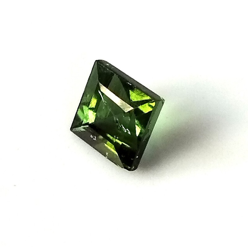 5X5 mm Square Shape Natural Olive Green Tourmaline 0.80 Carat Faceted Gemstone gallery