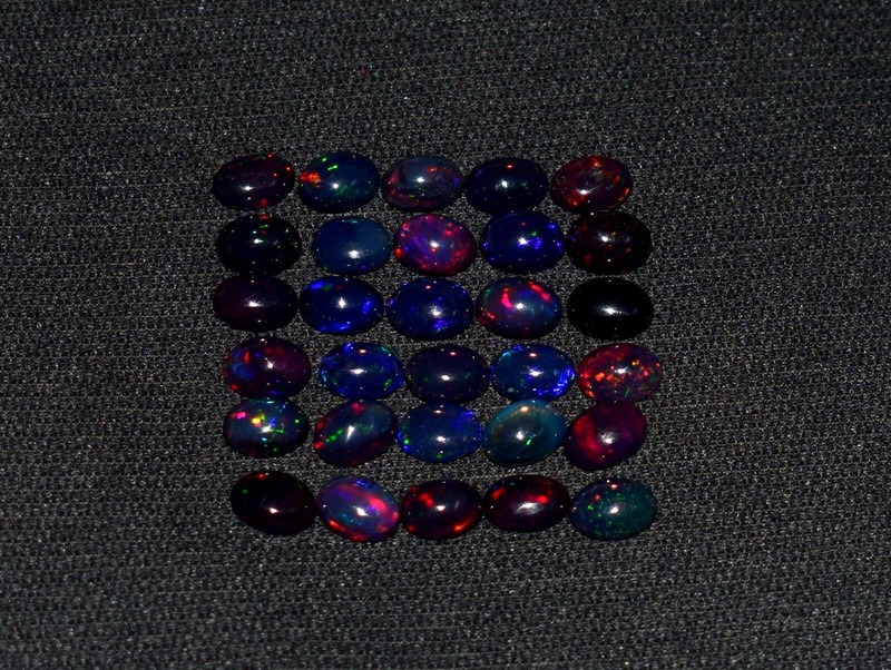 5x7MM 50Pcs Natural Ethiopian Black Opal Welo Fire Opal Loose Gems Cabochon Lot gallery