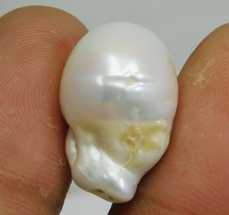 21.95 Ct Natural Baroque Pearl 20.8×13.6×13.5 mm Genuine Loose White Cream Moti