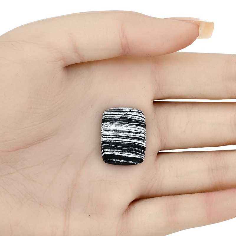 Natural Silver Leaf Obsidian 22x17.3x5.4 mm Baguette Shape Gemstone LS01664-22 gallery