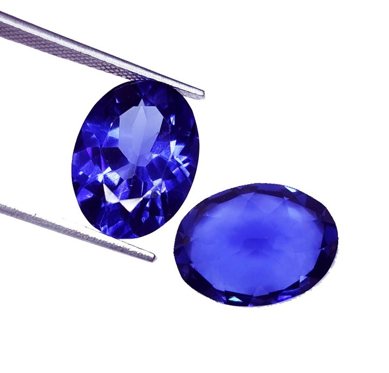 8-10 Ct Natural Blue Tanzanite Loose Certified Gemstone Pair Oval Cut Gems GT01 gallery