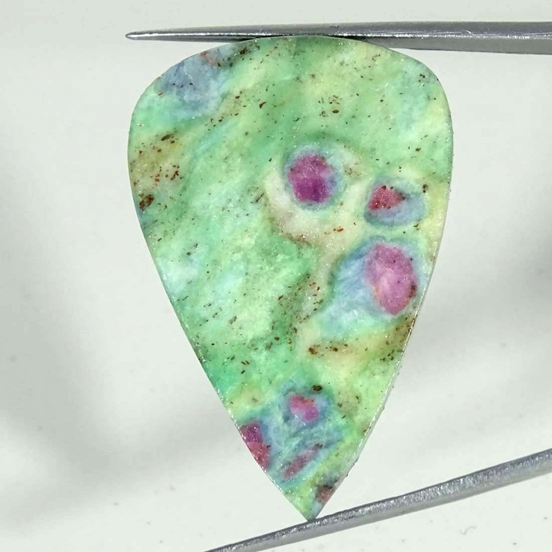 61.40Cts Natural Ruby In Fuchsite Pear Cabochon Loose Gemstone gallery
