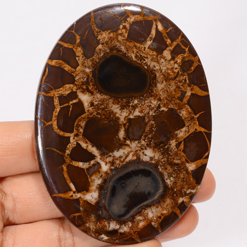 Natural Septarian Gronates Oval Cabochon Gemstone 258.5 Ct. 81X59X5 mm EE-45750