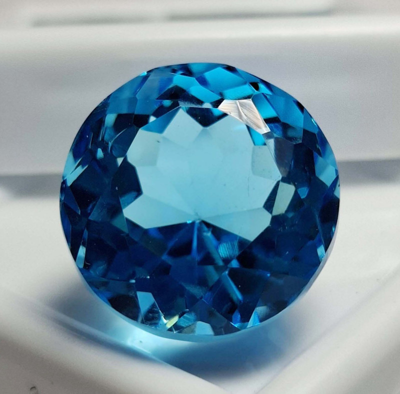 Natural Blue Swiss Round Cut Topaz 15-17 Ct Loose certified Gemstone SB864