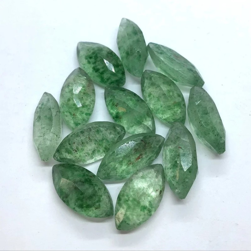 Green Strawberry Quartz Marquise Faceted Cut 6x12mm To 12x24mm Loose Gemstone