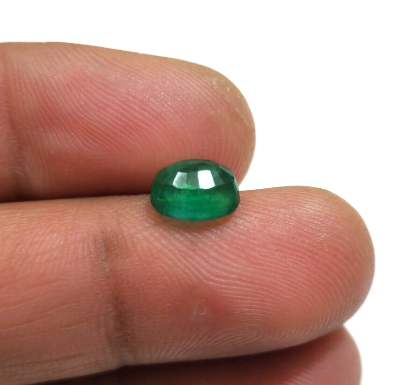 2.55 Crt Excellent Zambian Green Emerald Oval Shape Rare Faceted Loose Gemstone gallery