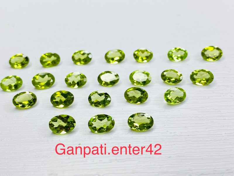 Natural Peridot Faceted Oval Cut 7×5 MM to 9×7 MM Calibrated Loose Gemstone