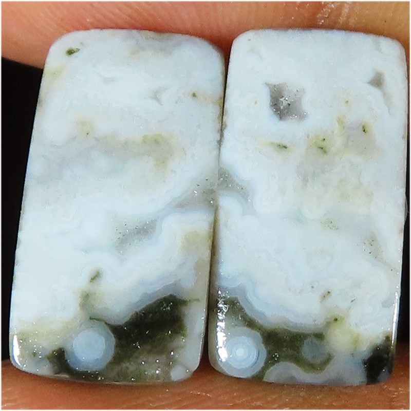 (10X19X03 MM) 17.70 Carat. NATURAL OCEAN JASPER PAIR CUSHION CABOCHON GEMSTONE