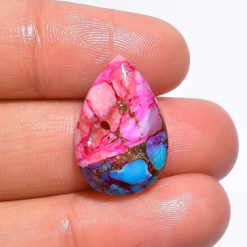 Natural Spiny Copper Turquoise Pear Shape Cabochon Gemstone 9 Ct 20X14X5mm A1290