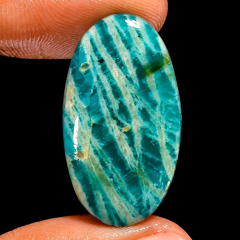 17 Ct Natural Amazonite Oval Shape Cabochon Loose Gemstone For Pendant 28X15X4mm