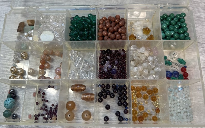 Mixed Loose Gemstones & Glass Lot Ruby Sapphire Other Assorte Jewelry Making