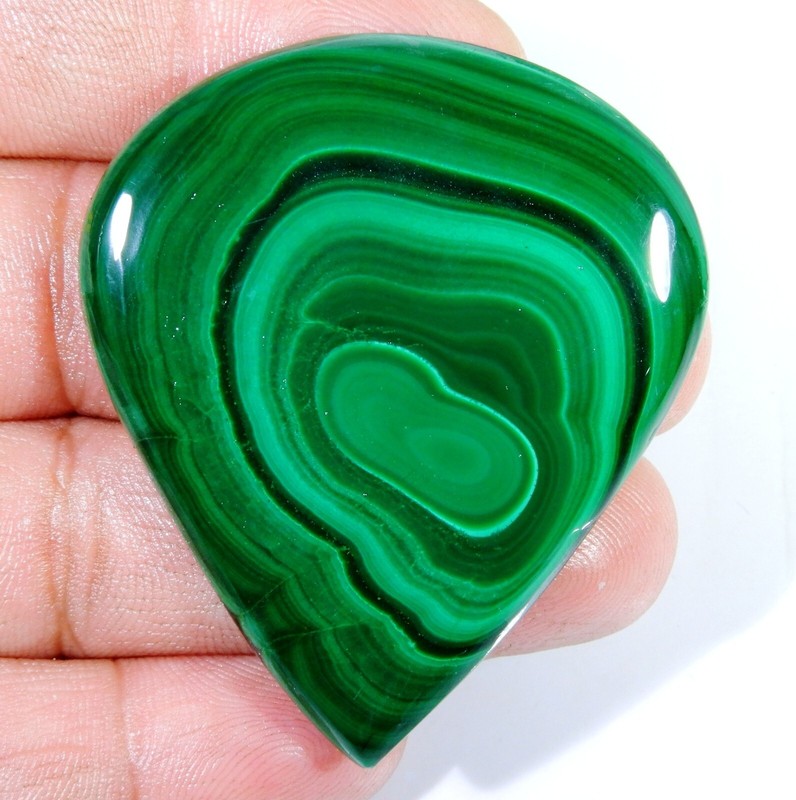 137 CT 5X44X50 mm HUGE Natural GREEN MALACHITE Pear Cabochon Gemstone ME-219