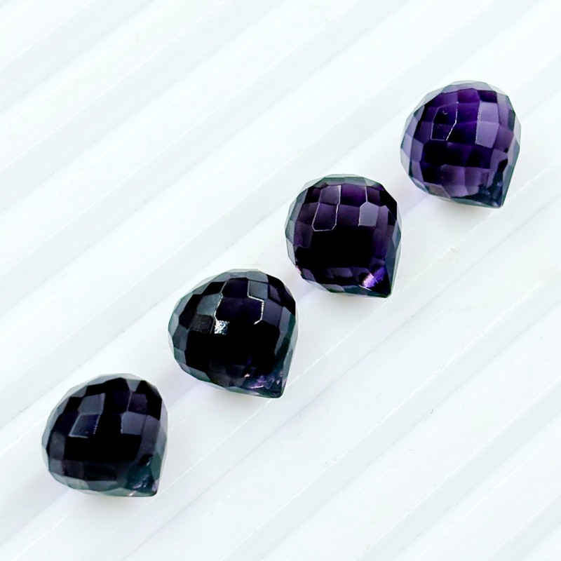20 Pcs Faceted Amethyst Hydro Quartz Side Drilled Gemstone -6mm-20mm Approx gallery