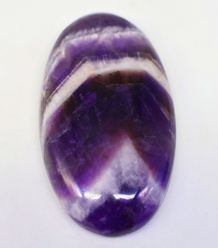 111 Ct 9X28X50 mm Natural Chevron Amethyst Agate Oval Cabochon Gemstone PB-15