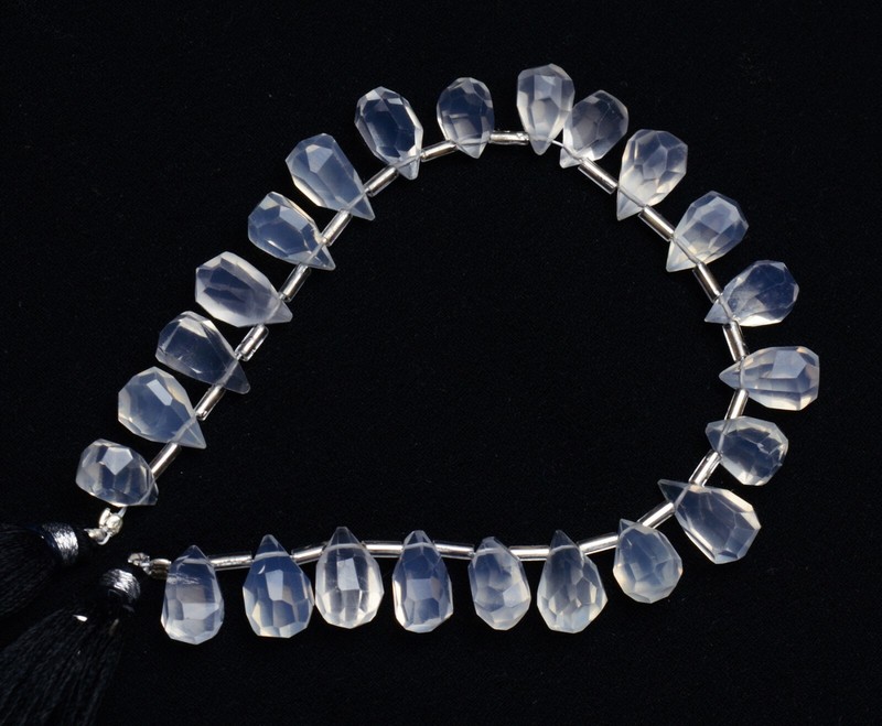 Natural Gem Ice Quartz Nugget Cut Drop Shape Beads 8" Jewelry Supplies 95Cts. gallery