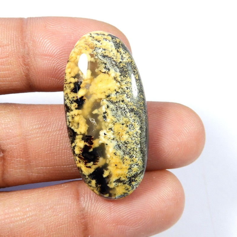 Natural Tiger Dendrite Agate Cabochon Gemstone Oval Shape Loose 32 Cts TG-128 gallery