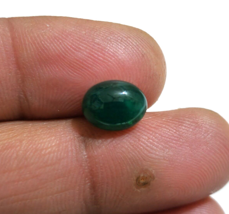 High Quality Green Zambian Emerald 3.50 Crt Cabochon Oval Shape Loose Gemstone