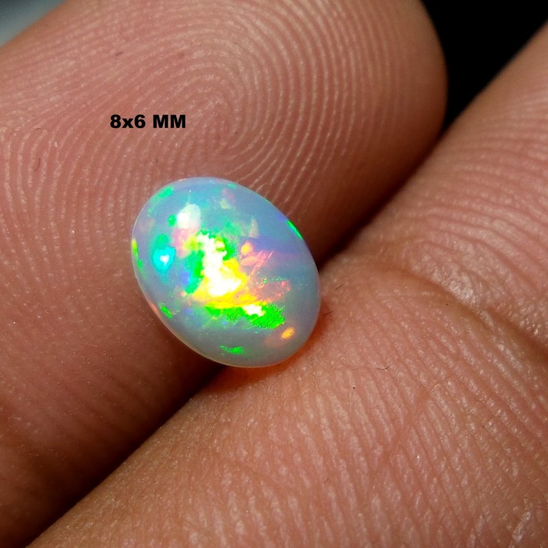 8×6 MM Natural AAAA Grade Rainbow Color Play Welo Opal Oval Shape Cabs Wholesale