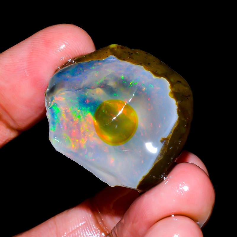 48 Ct Excellent Top Grade Quality 100% Natural Ethiopian Opal Rough 25X23X15 mm gallery