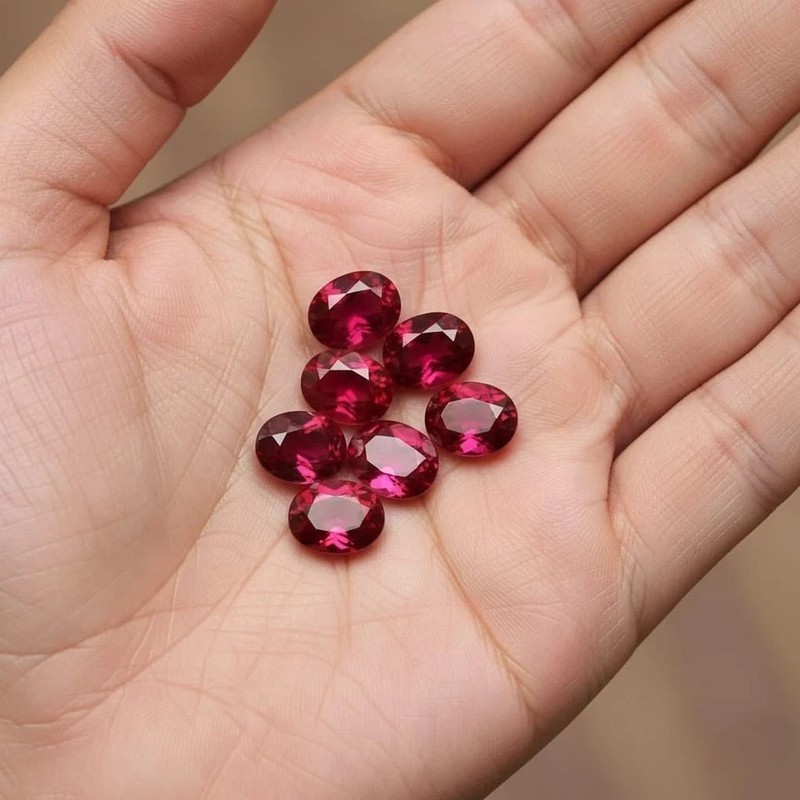 40 CT Lot Certified Lab Grown Ruby 6x8 MM VVS1 Clarity gemstone 20pcsLot Gemston gallery