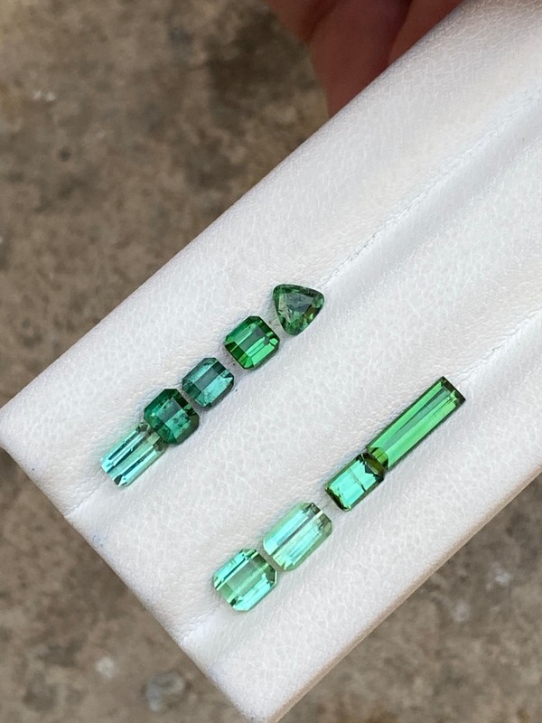 3.85 Ct Natural Cut Tourmaline Lot Mixed shape loose gemstone from Afghanistan.