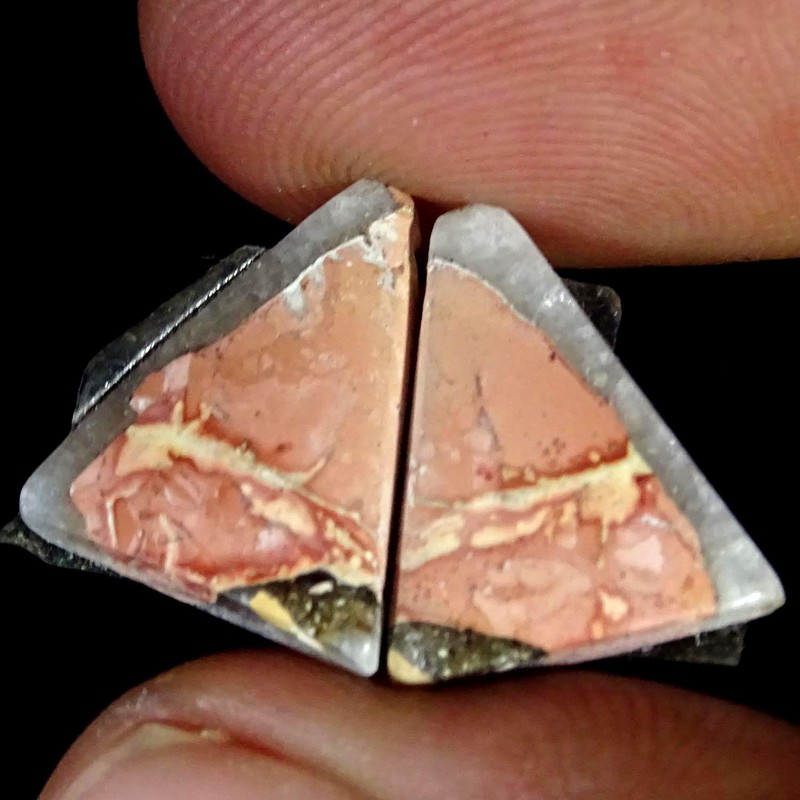 8.90Cts Natural Maligano Jasper Pair Fancy Cabochon Gemstone 12X15X3MM