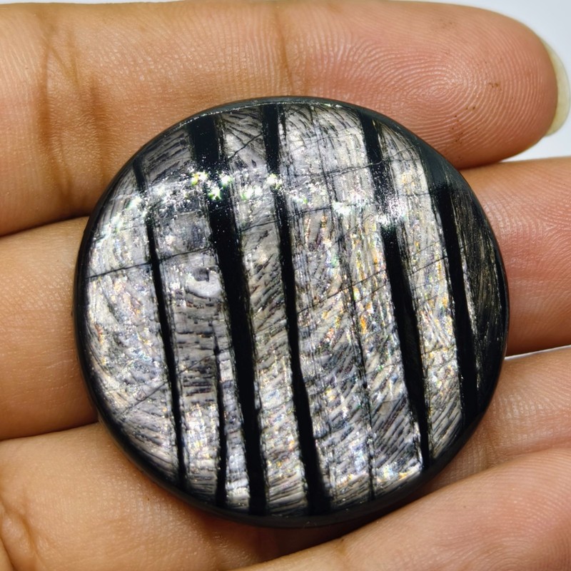 89 Cts Natural Hypersthene Cabochon Gemstone For Jewelry 36X36.5X5.9 MM