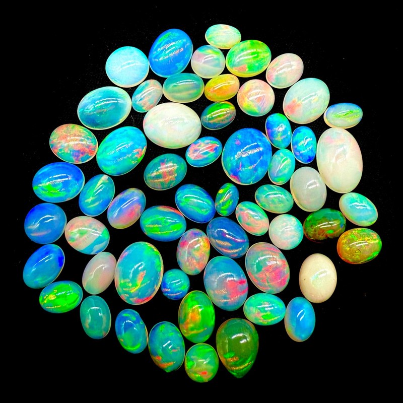 Opal Cabochon 9x7 mm Natural Fire Opal Loose Gemstone for Jewelry Making gallery