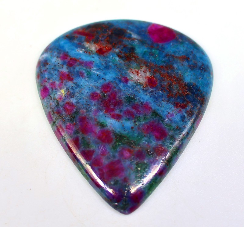 66 Ct 5X34X40 mm Natural Ruby Sapphire in Kyanite Pear Cabochon Gemstone PA-489