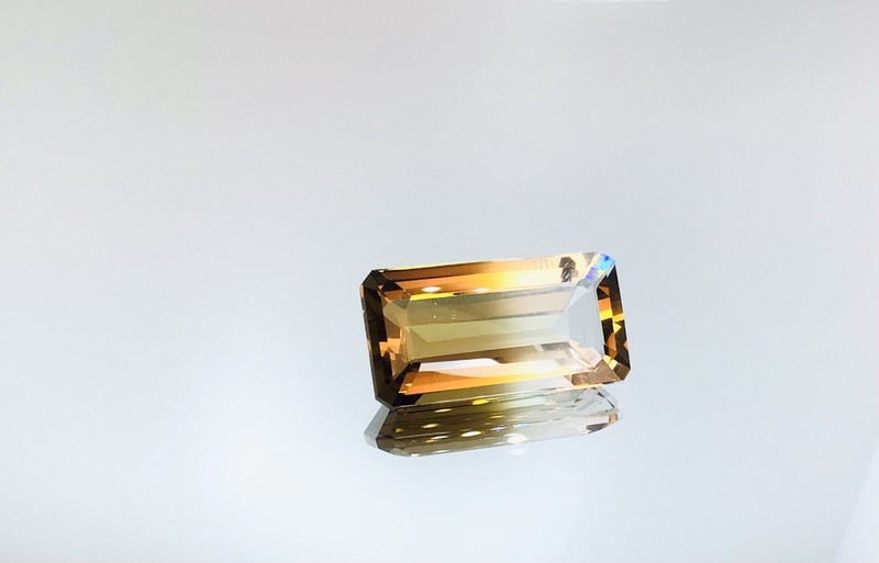 Bi-Colour Quartz 12.65 Carat Certified Natural Gemstone Octagon Hand Cut gallery