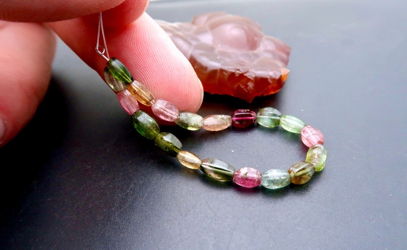 19pc BEAUTIFUL AAAAA SHIMMERING GREEN PINK BLUE FANCY FACETED TOURMALINE GEMS gallery