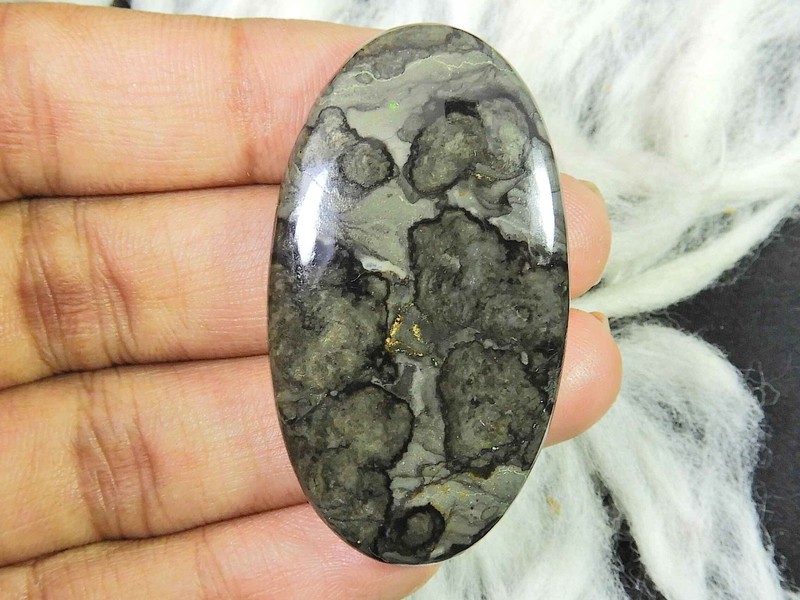 60Cts Natural Mountain Jasper Oval Crytsal Cabochon Loose Gemstone 25X45X6MM gallery