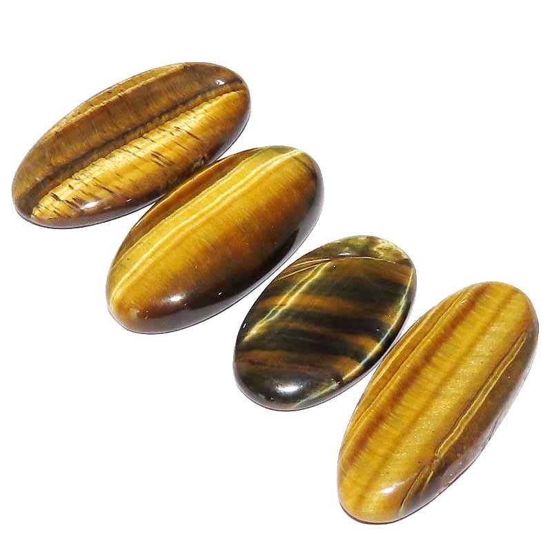 100% Natural Tiger Eye Oval Cabochon 135.80Cts ~4 PCs Lot~ Loose Gemstone LOT-04