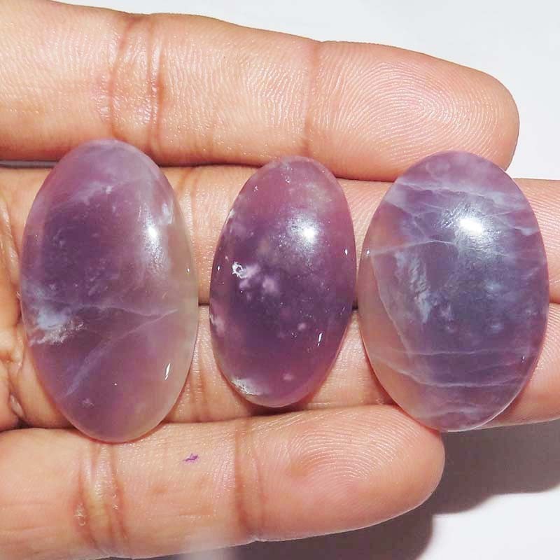 108.35CT AA 100% Natural Amethyst Oval Cabochon ~3 PCs Lot~ Loose Gemstone LOT04 gallery
