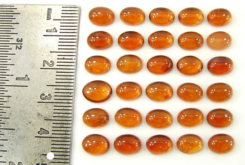 45.95 Ct Natural Hessonite Garnet Loose 6x8 mm Gemstone Cabochon 30 Pcs Lot-1965 gallery