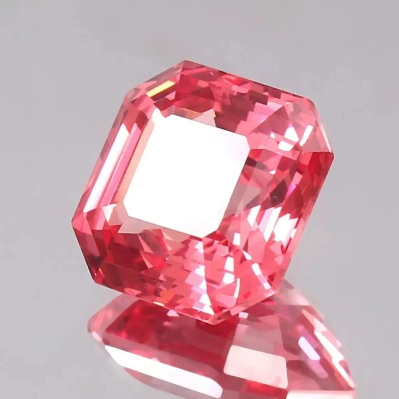VGTL Certified 13.45 Ct Natural Padparadscha Sapphire Asscher Cut Loose Gemstone
