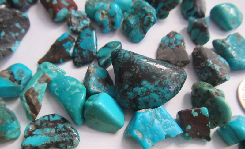 ARIZONA TURQUOISE STABILIZED NUGGETS 62g 9mm X 7mm TO 32mm X 22mm #559