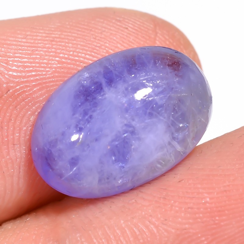 natural TANZANITE cabochon loose gemstone 7.55 Cts. (09 x 14 x 05 mm) oval shape