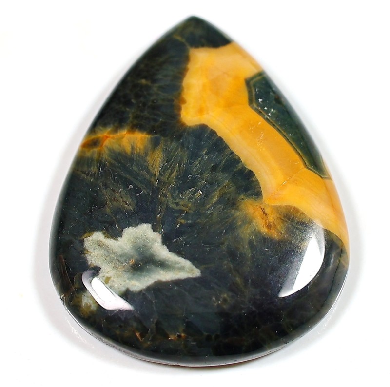 40 CT 5X26X34 mm NATURAL ORBICULAR OCEAN JASPER PEAR CABOCHON GEMSTONE CU-195