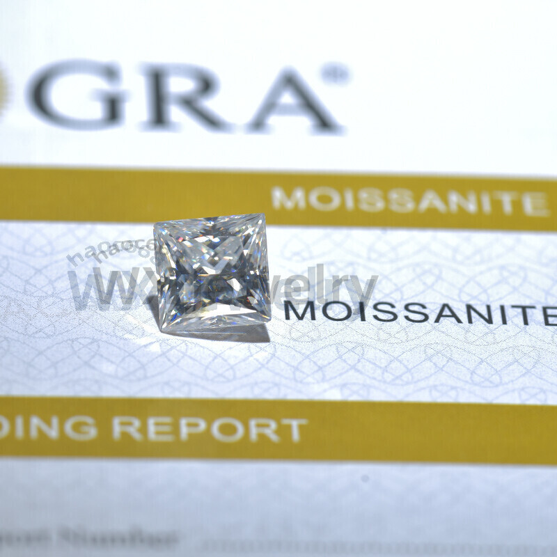 2×2-10x10mm Princess White D Color VVS1 Loose Moissanite Stone RGA Certificate