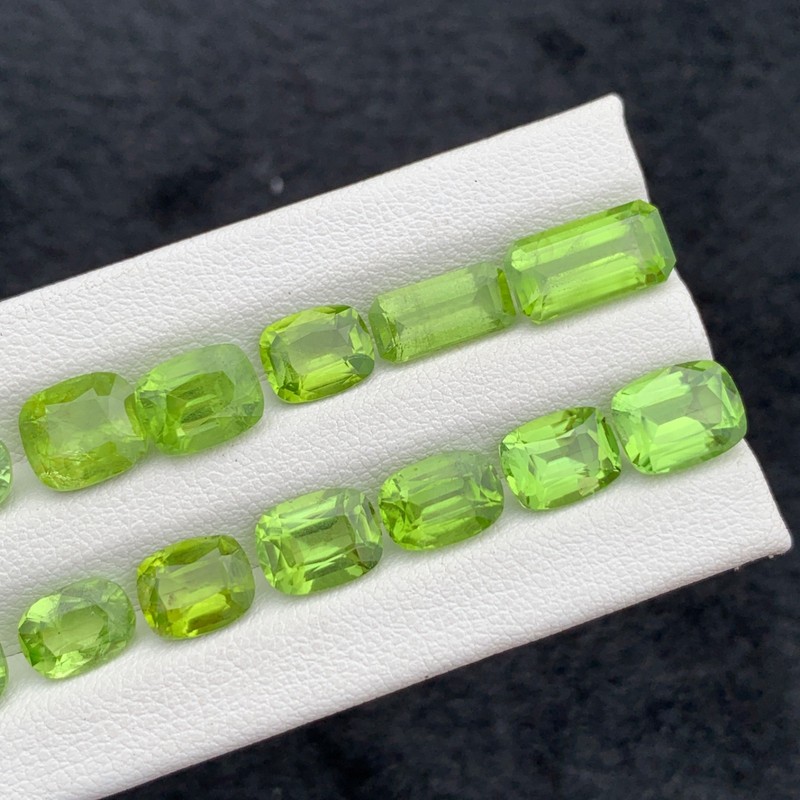 Natural Peridot Lot 40 Ct Mixed Cuts Green Loose Gemstones Pakistan 24 Pcs gallery