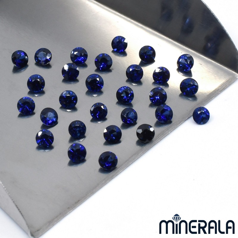 NATURAL CEYLON BLUE SAPPHIRE GEMSTONE DIFFUSED ROUND FACETED 2mm-3mm WP02819