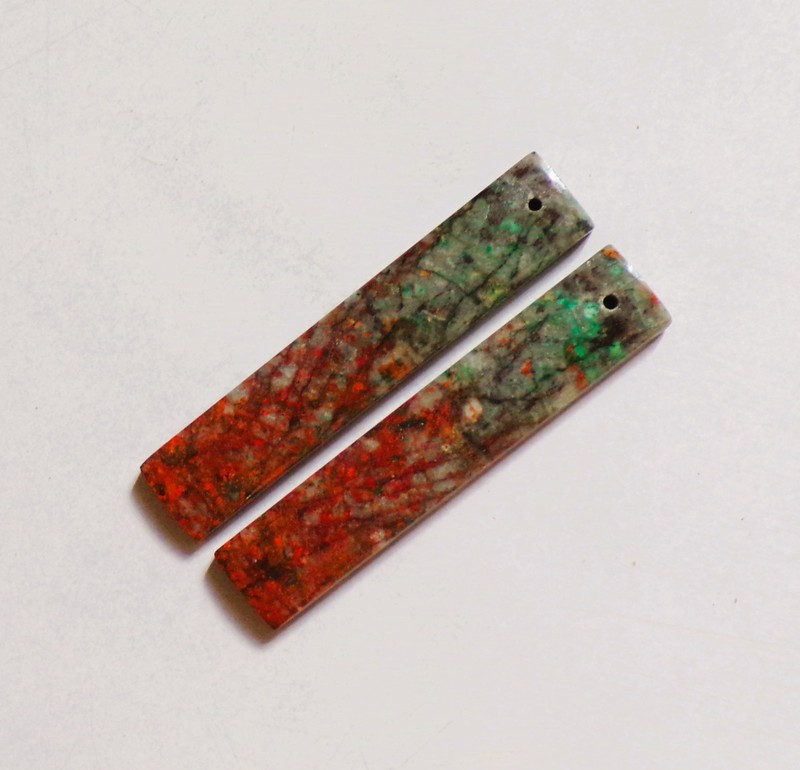 43.50 Cts Sonora Sunrise Chrysocolla Drilled Cabochon Match Pair Gemstone S-80 gallery