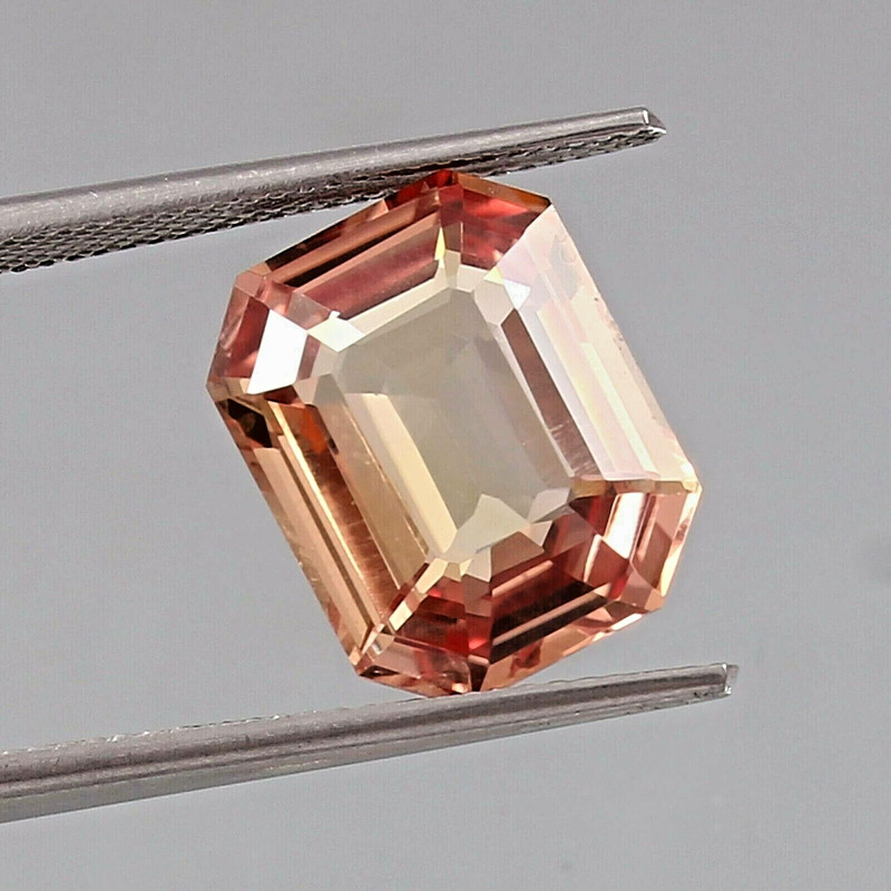 9.70 Ct Natural Flawless Ceylon Padparadscha Sapphire Radiant Cut Loose Gemstone