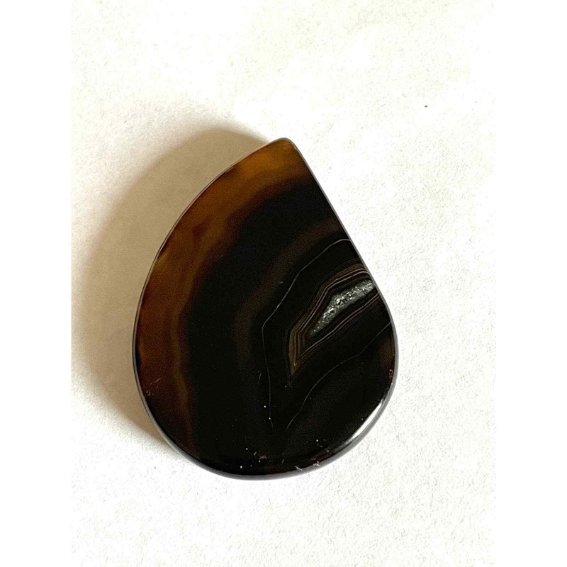 Brown Agate Teardrop Tumbled Stone 49mm Polished White Swirl gallery