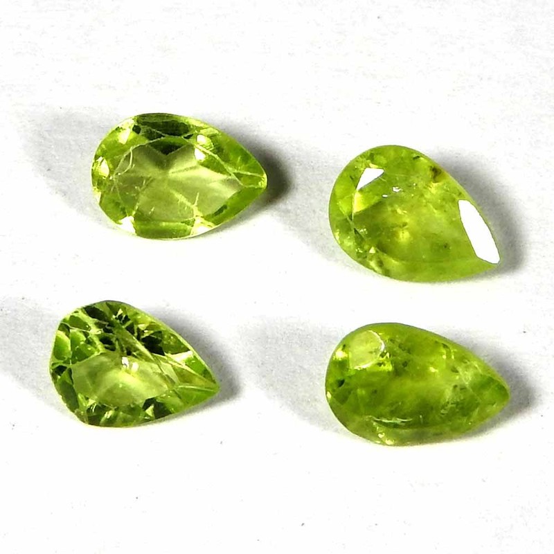 2.85Cts100%Natural Green Cut Peridot Pear Cabochon Loose Gemstone.lot