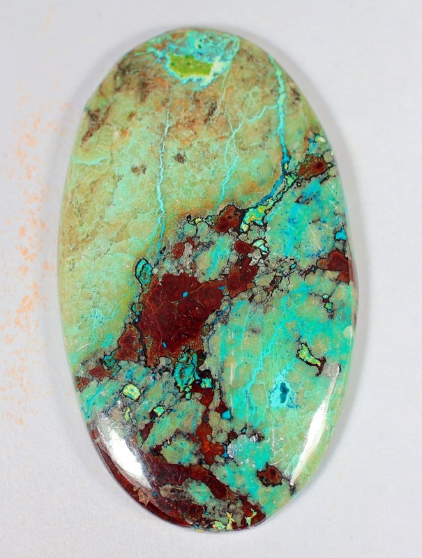 104 Ct 5X30X51 mm Natural Chrysocolla Shattuckite(Turquoise) Oval Cabochon KT-87