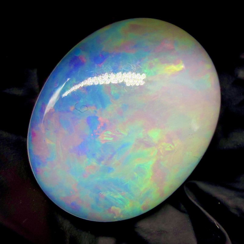 opal, Natural Ethiopian Opal Multifire Loose Cabochon Gemstone 13.25Ct 21x17 MM gallery