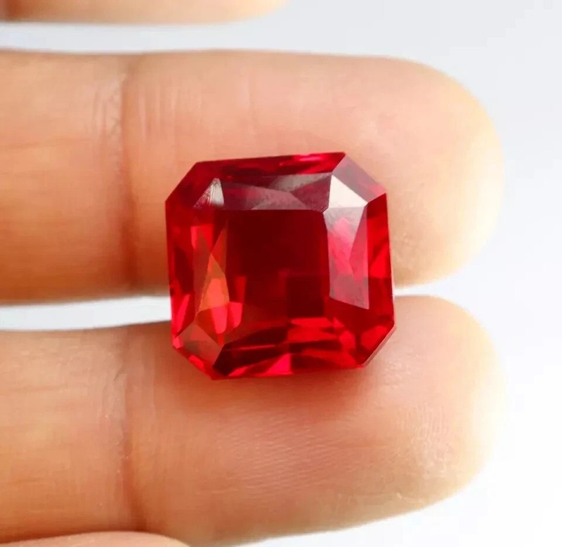 Flawless 5.80 Ct Natural Asscher Cut Burmese Red Ruby Certified Loose Gemstone